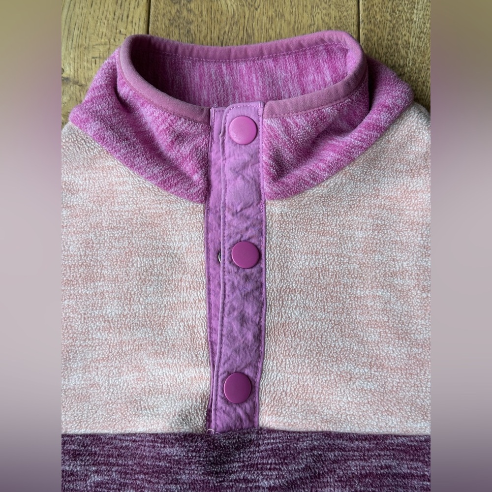 Hanna Andersson Heathered Colorblock Polarfleece Pullover size 8 - Picture 4 of 9